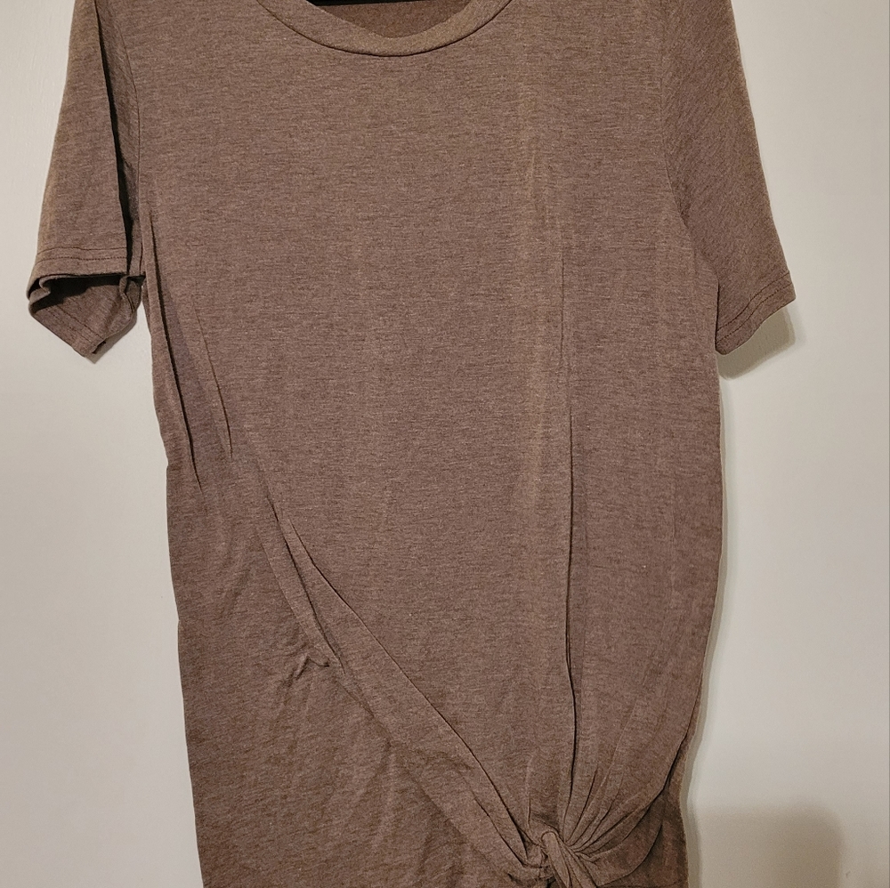Taupe Knotted Top